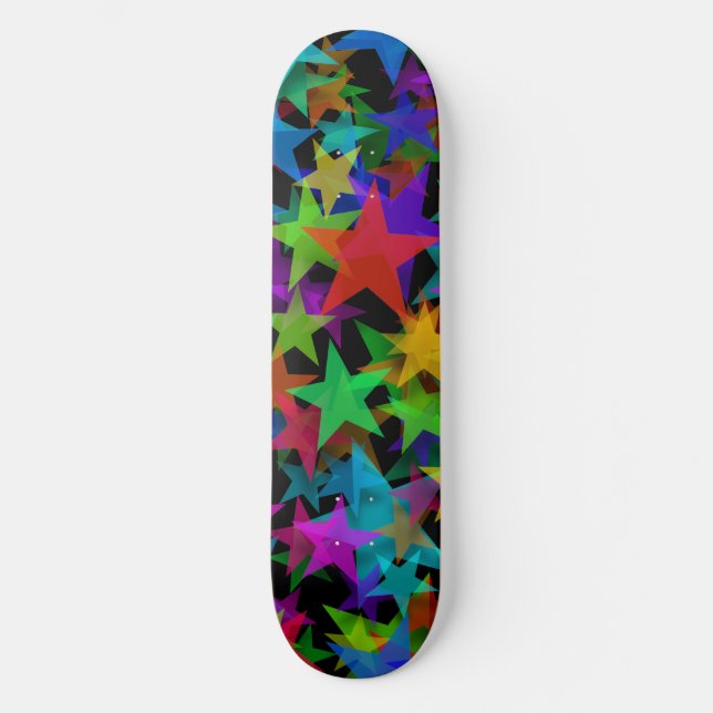 Skateboard Étoiles arc-en-ciel Super cool (Recto)