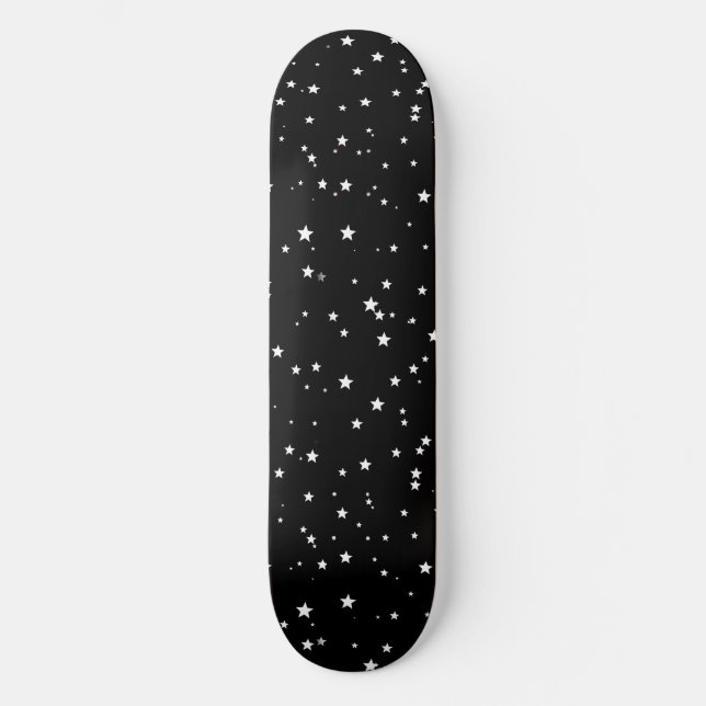 Skateboard Étoiles blanches minuscules et tendance sur ciel n (Recto)