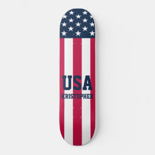 Skateboard Étoiles et rayures US Drapeau personnalisé