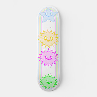 SKATEBOARD ÉTOILES ET SOLEILS KAWAII SPACIEUX