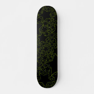 Skateboard Étoiles, Étoiles, Étoiles - Vert citron