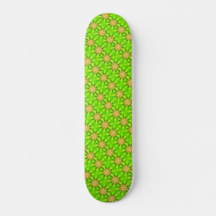 Skateboard étoiles géométriques d'or sur la planche à