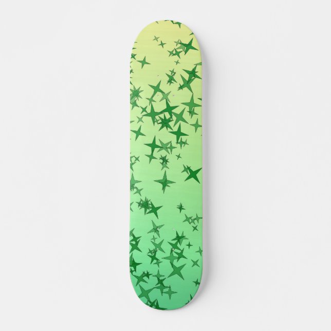Skateboard Étoiles Vertes (Devant)