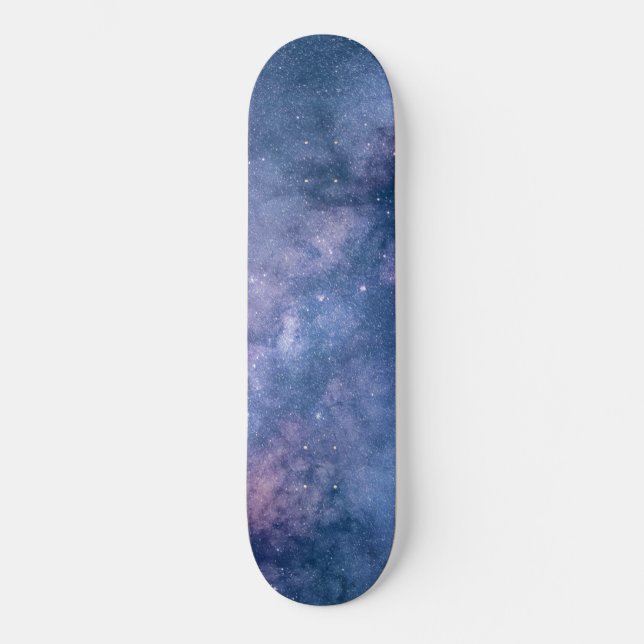 Skateboard Étoiles violettes pourpres bleues de ciel de comos (Recto)