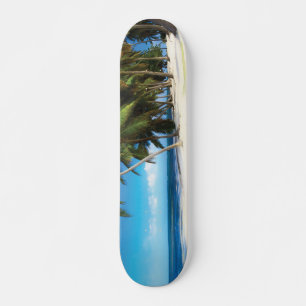 Skateboard Exotic beach throw pillow