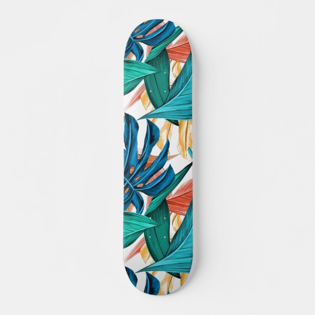 Skateboard Exotic Tropical Leaves (Devant)