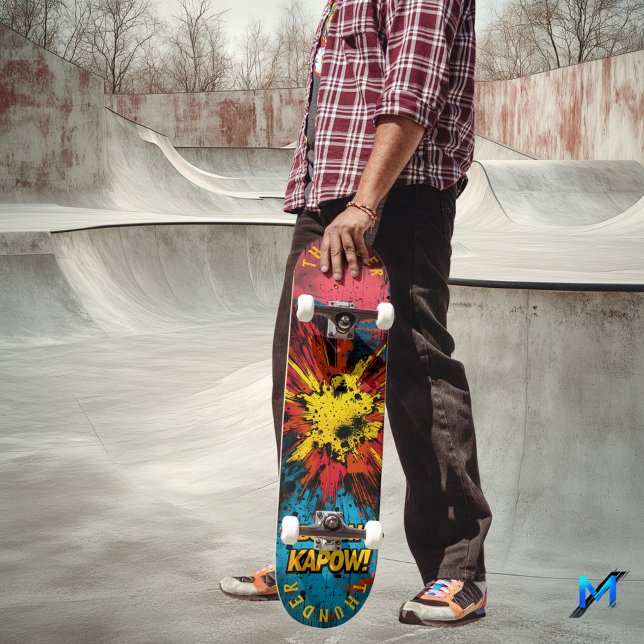 Skateboard Explosion de bande dessinée Pop Art - «Boom!» et « (Créateur téléchargé)