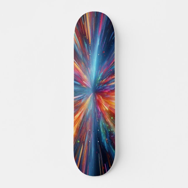Skateboard Explosion de motif de couleurs (Devant)