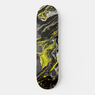Skateboard Expressionnisme Abstrait noir et jaune