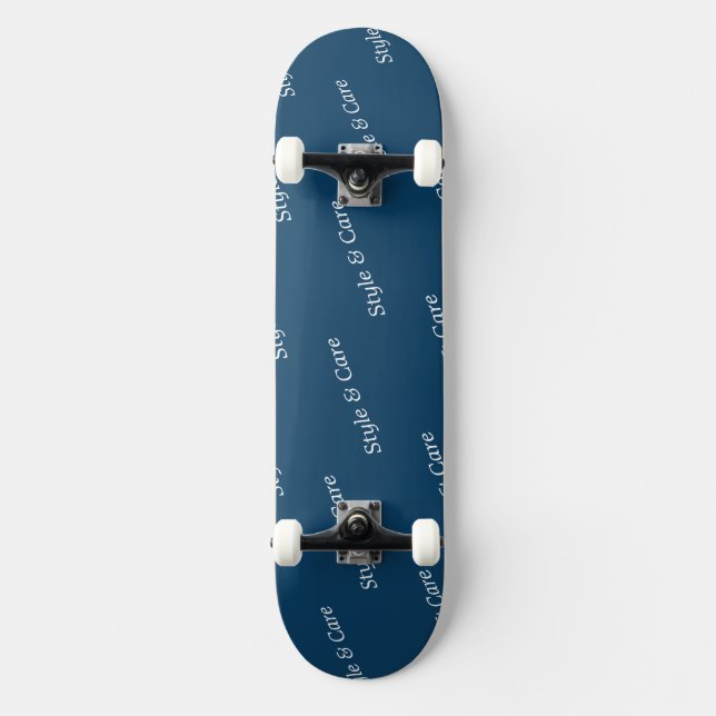 Skateboard Eye Catching Custom Brand Name Text Pattern Navy (Recto)