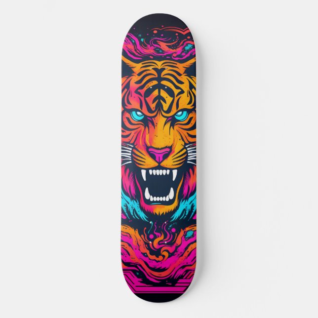 Skateboard Face de tigre de Flourescent (Recto)