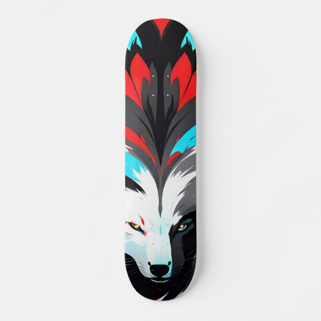 Skateboard Face Fox Abstraite (Recto)