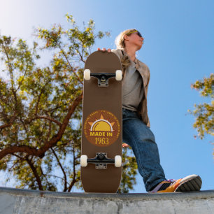 Skateboard FAIT EN 1963 drôle cadeau d'anniversaire