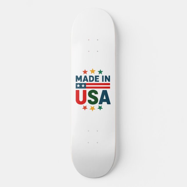 Skateboard Fait en usa conception typographique patriotique (Recto)