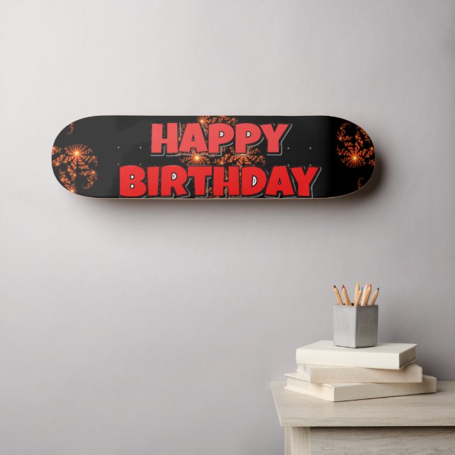 Skateboard Faites du patinage de jour ! Joyeux anniversaire (Art mural (Horz))