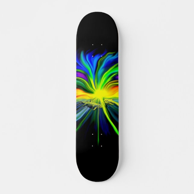 Skateboard Famille de dauphins sous le soleil (Devant)