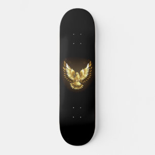 Skateboard Faux Gold Foil Peace Dove en noir