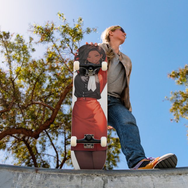 Skateboard Femme Anime Souriante (Extérieur 1)