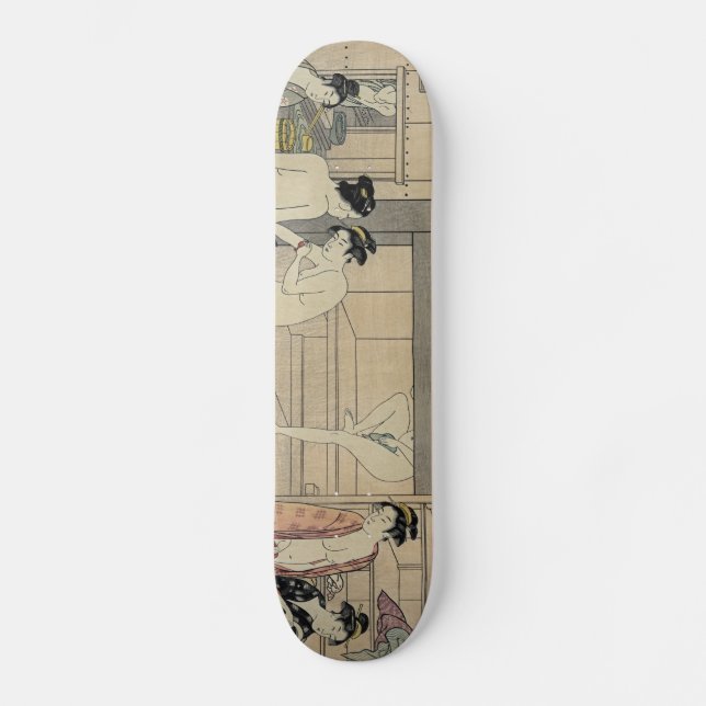 Skateboard Femmes de bain public de Torii Kiyonaga (Recto)