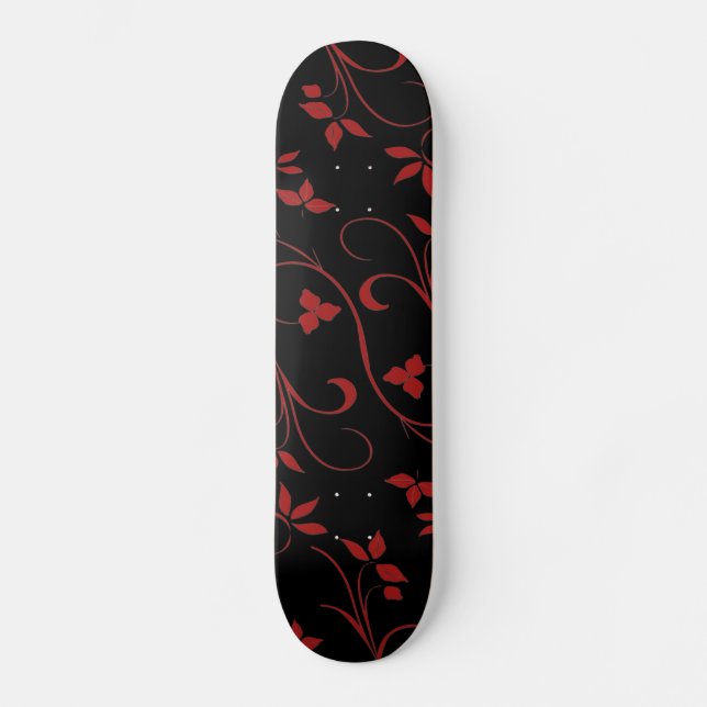 Skateboard Ferme décorative rouge et noire (Recto)