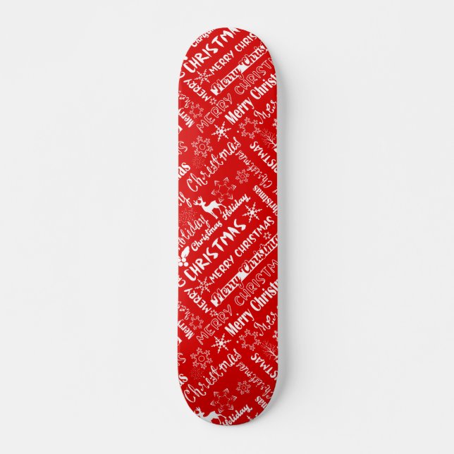 Skateboard Fêtes de Noël, motif de Noël, hiver (Devant)