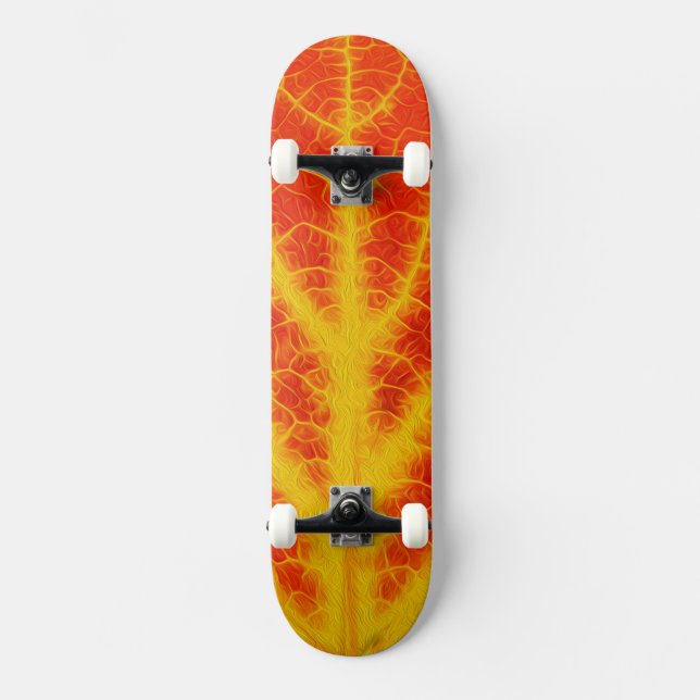 Skateboard Feuille d'Aspen rouge et jaune #10 (Recto)