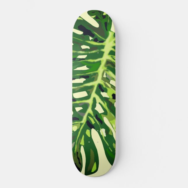Skateboard Feuille de monstère tropicale - (Recto)