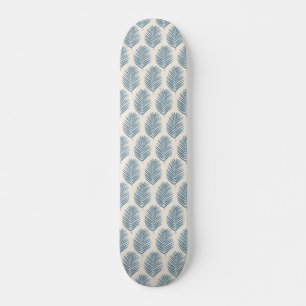 Skateboard Feuille de palmier bleu et crème