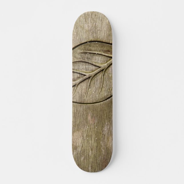 Skateboard Feuille gravée (Devant)