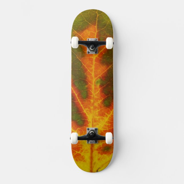 Skateboard Feuille vert orange et jaune d'Aspen #1 (Recto)