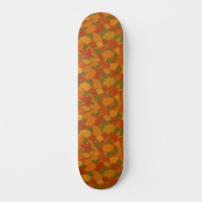 Skateboard Feuilles classiques d'automne à motifs (Recto)