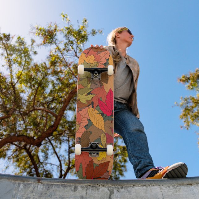 Skateboard Feuilles d'automne colorées (Extérieur 1)