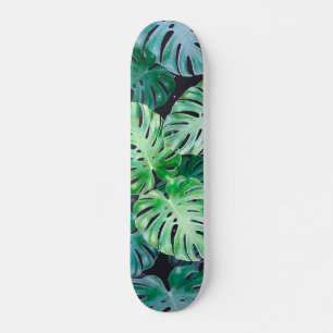 Skateboard Feuilles de Monstera Tropical
