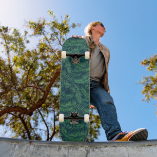 Skateboard Feuilles de palmiers tropicaux de nuit