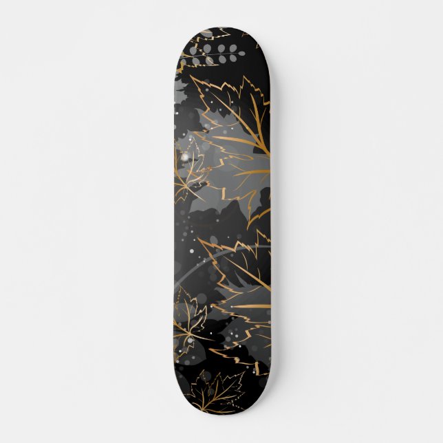 Skateboard Feuilles d'or 5 (Devant)