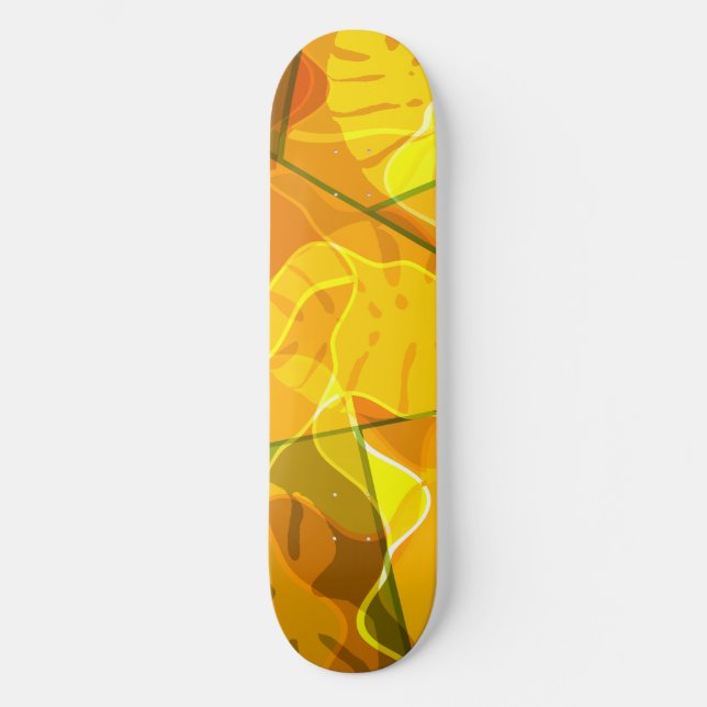 SKATEBOARD FEUILLES TROPICALES ABSTRAITES (Recto)