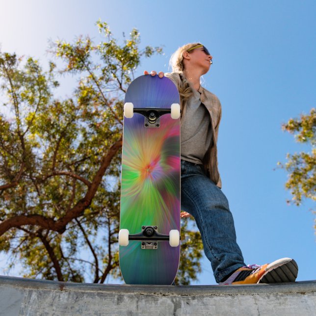 Skateboard Feux d'artifice des couleurs - Art fractal cool (Extérieur 1)