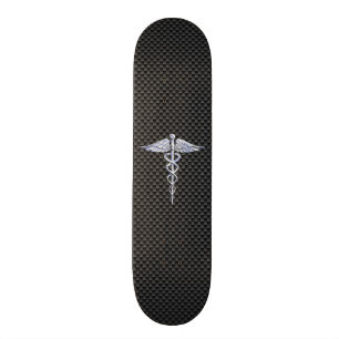 Skateboard Fibre Médicale de carbone de noir de symbole de