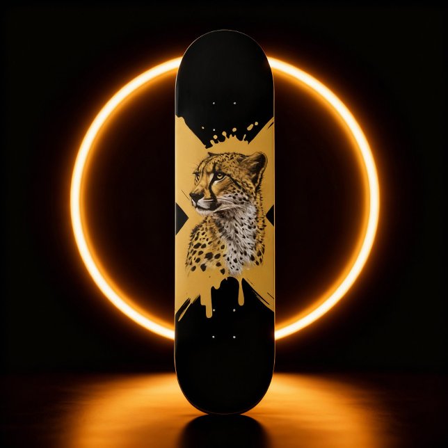 Skateboard Fierce Cheetah Graphic (Créateur téléchargé)