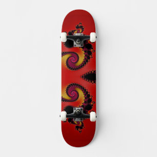 Skateboard Fiery Red Spiring Black Holes