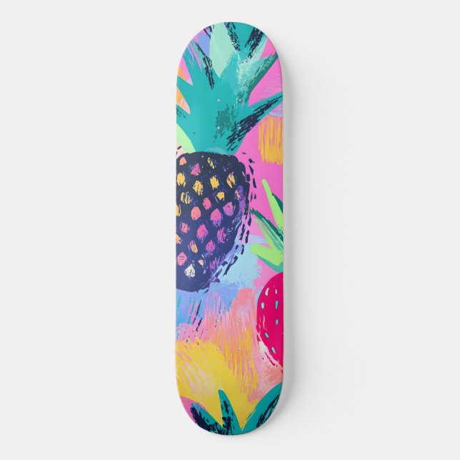 Skateboard Fiesta Abstraite de fruits tropicaux Paradise (Recto)