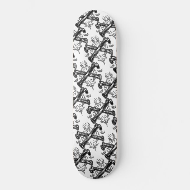 Skateboard Filigree des os croisés (Recto)
