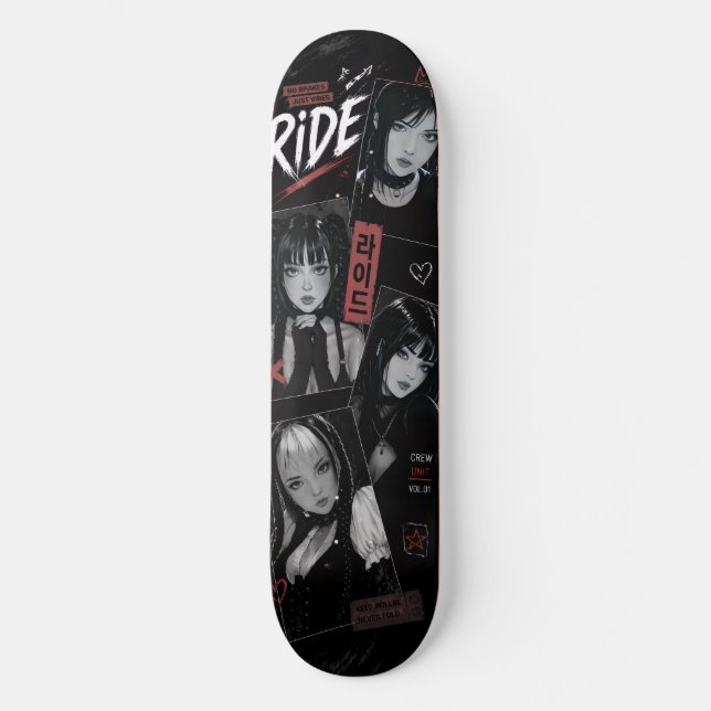Skateboard Fille Anime Japonaise Emo Gothique Sk (Recto)