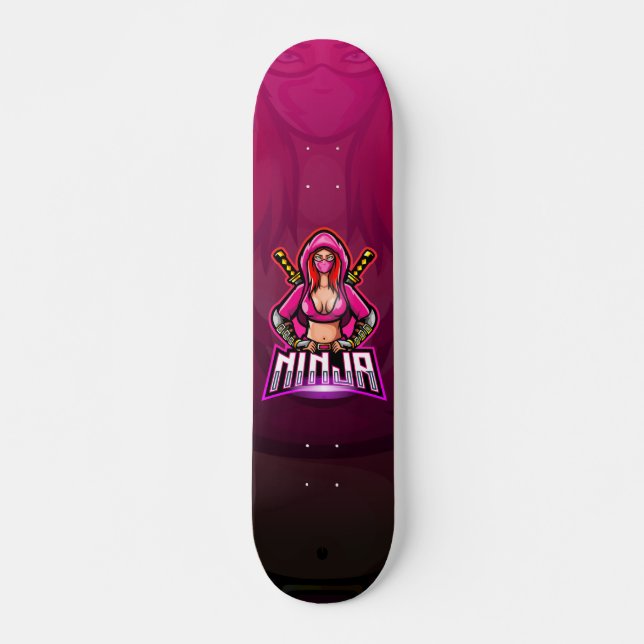 Skateboard Fille au sabre ninja Echo Violet  (Devant)