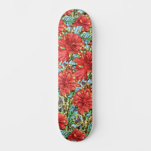 Skateboard Fille coloré Floral Street Art Inspiré