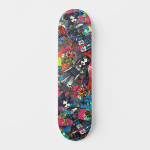 Skateboard Fille colorée Floral Urbain Street Art Inspiré