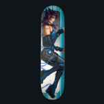Skateboard Fille d'Anime de la science fiction<br><div class="desc">Une illustration originale de style d'anime de fille androïde de la science fiction avec les cheveux pourpres en épi de manga. Cette conception unique a été faite spécifiquement pour Zazzle, comportant l'illustration numérique professionnelle et peut être entièrement customisée pour ajouter les photos et le texte supplémentaires au costume. Il serait...</div>