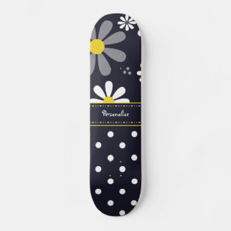 Skateboard Fille Mod Daisées et Pois avec le nom
