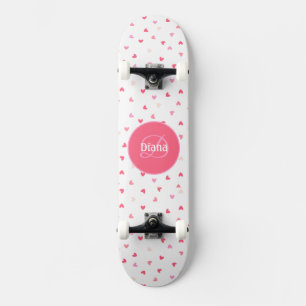 Skateboard Fille Monogramme mignon cornets avec nom