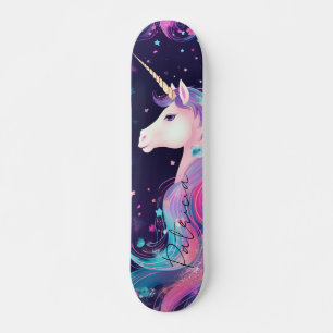 Skateboard Fille Parties scintillant Unicorne Couleurs arc-en